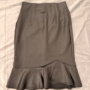 STITCH Collection Faux Leather Black Ruffle Hem Skirt - Size L Elastic Waist